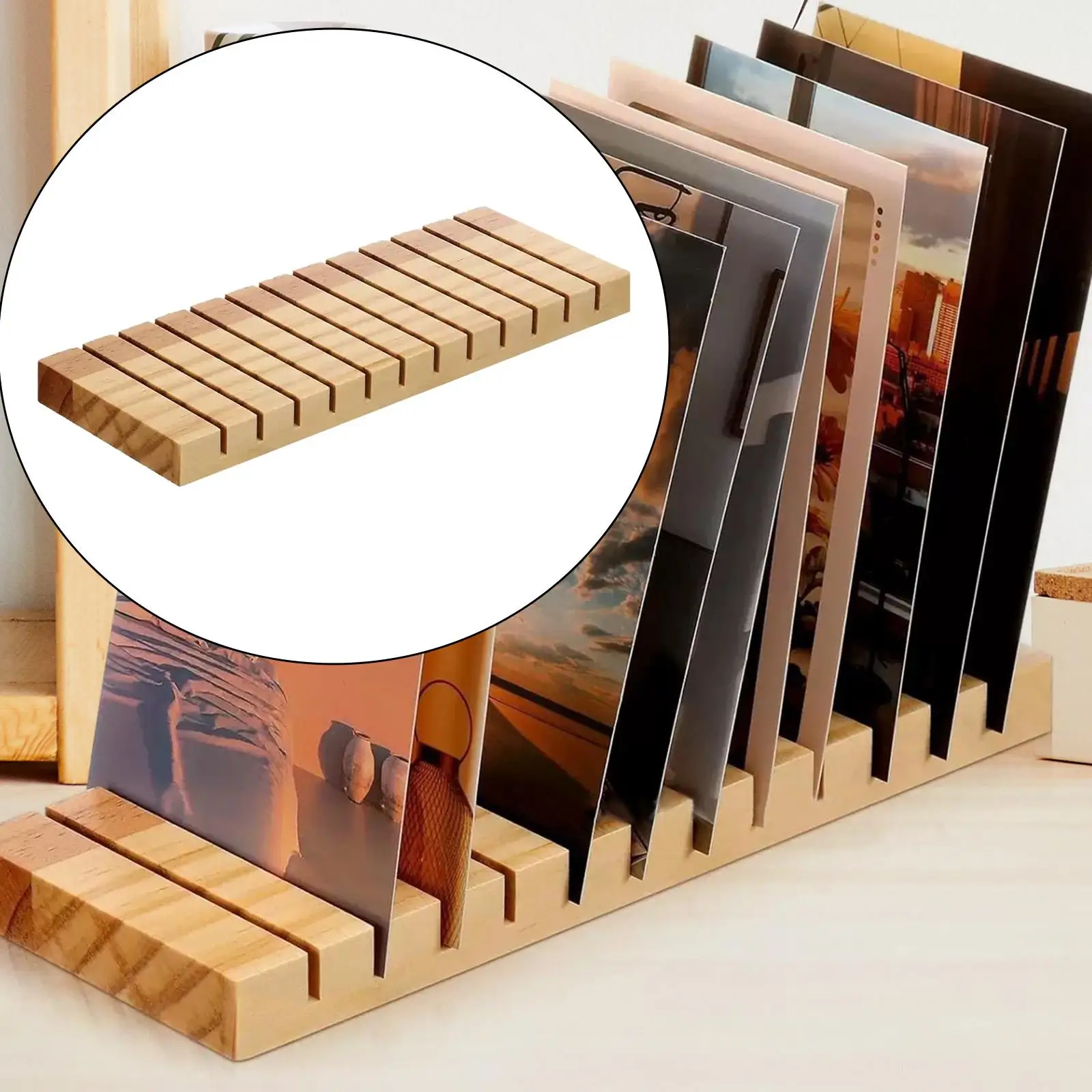 Vinyl Record Holder, Tabletop Versatile Practical Living Room Greeting Card Display Stand, Music Album Display Rack Storage Rack