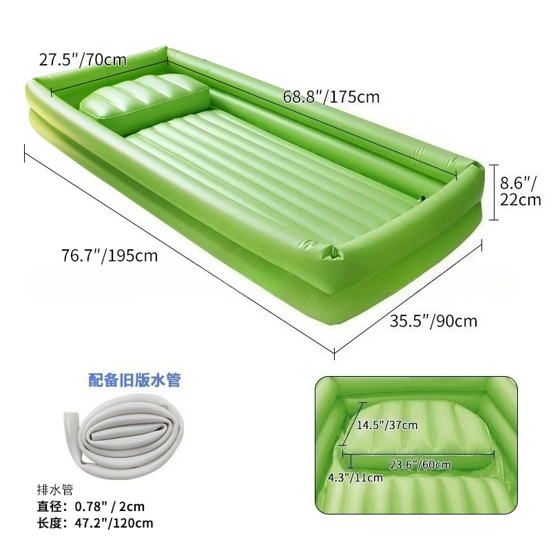 Durable Bathtub Bedridden Elderly Bathing Bathing Bed Mobility Problems Bed Bathing Artifact Inflatable Care Pool