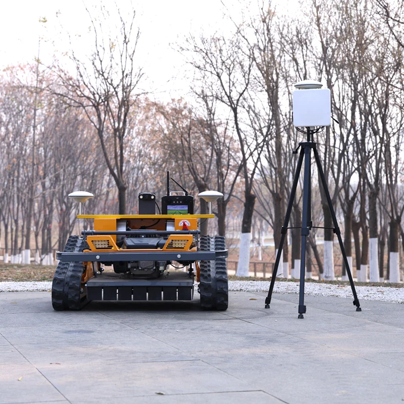 Customized remote-controlled lawnmower, GPS module can be added, available in black or silver.  Inquiries welcome.