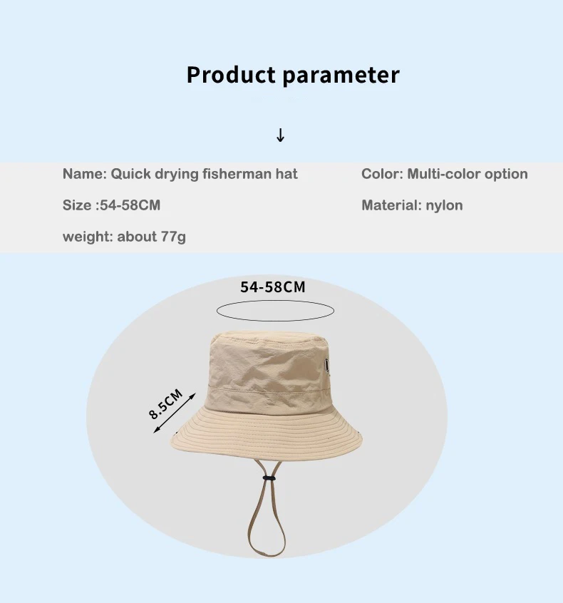 Unisex-Sonnenhut für Outdoor-Angeln, Wandern, Jagd, UV-Schutz, atmungsaktiv, faltbar, verstellbarer Kinnriemen, breite Krempe, Boonie-Hut – Detail 2