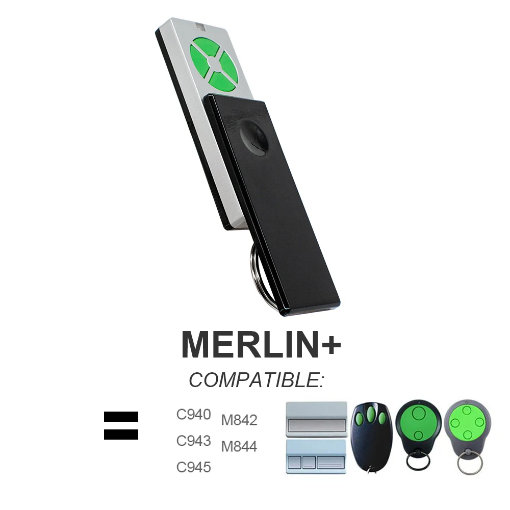 

For E945M E950M TX4UNIS TX4RUNI Merlin + 2.0 Type 433MHz Garage Remote Control Automatic Door Handheld Transmitter