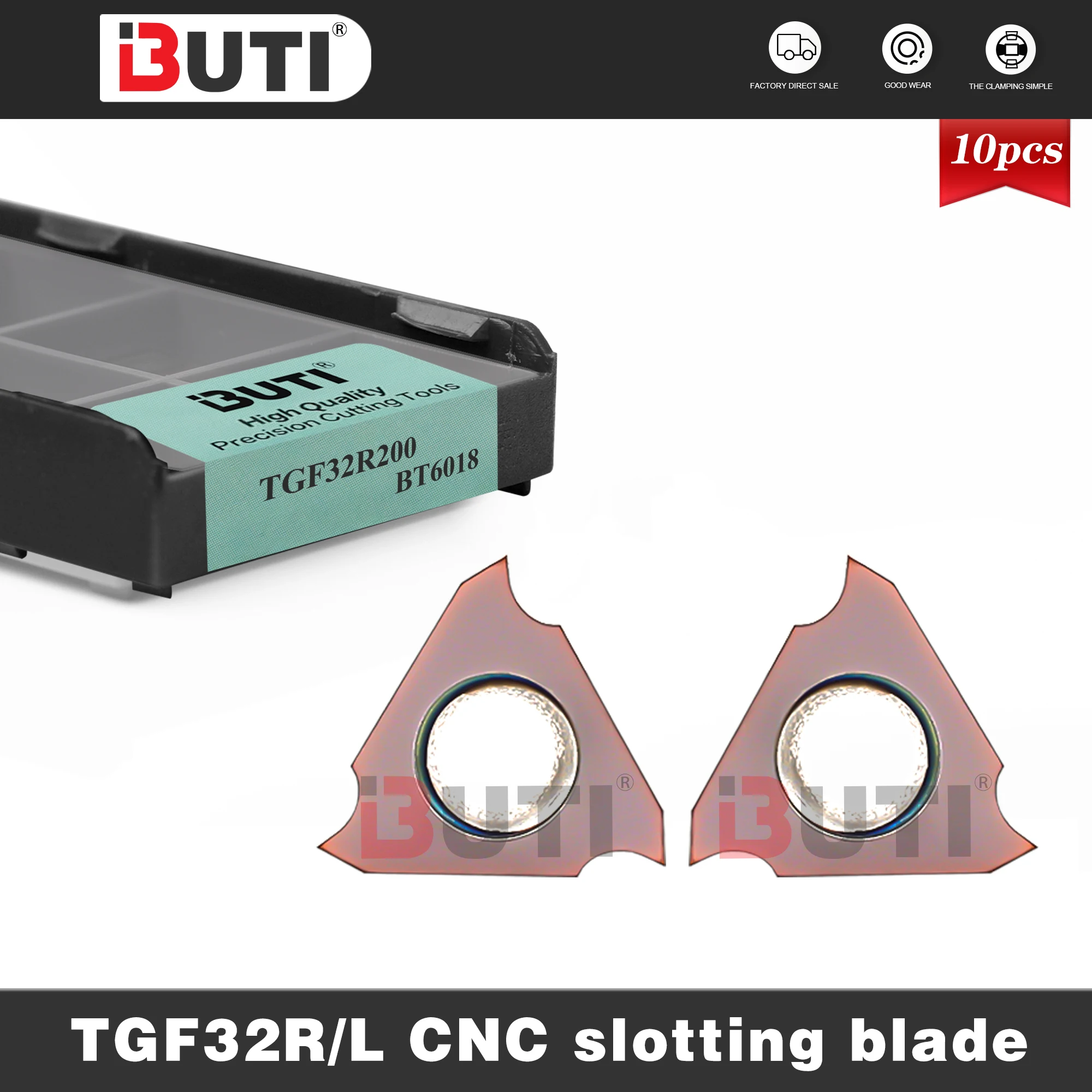 Vertical Mounted Lathe Card Spring Groove Knife TGF32R/L100-230 Stainless Steel Peach Shaped Outer Circle Groove Cutting Blades