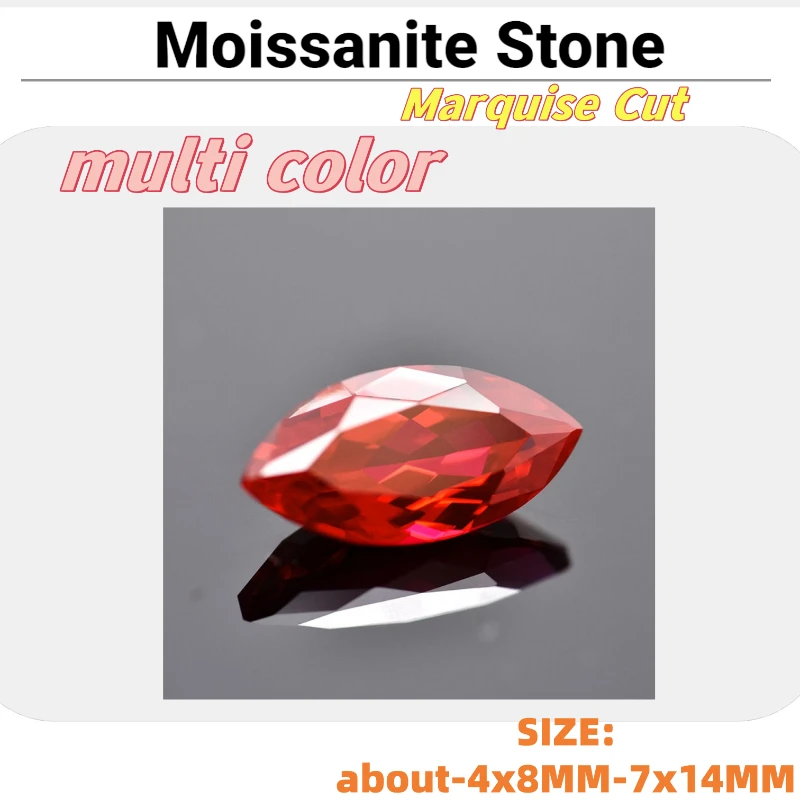 

N Moissanite Stone Marquise Shape VVS1 Combination Chain Charms Beads with Certificate for Advanced Jewelry Making Materia