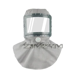 Sand Blasting Hood Cap with Lens, Canvas Shawl Sandblaster Protective Gear Mask Anti-dust Hood for Spraying Sanding Cutting