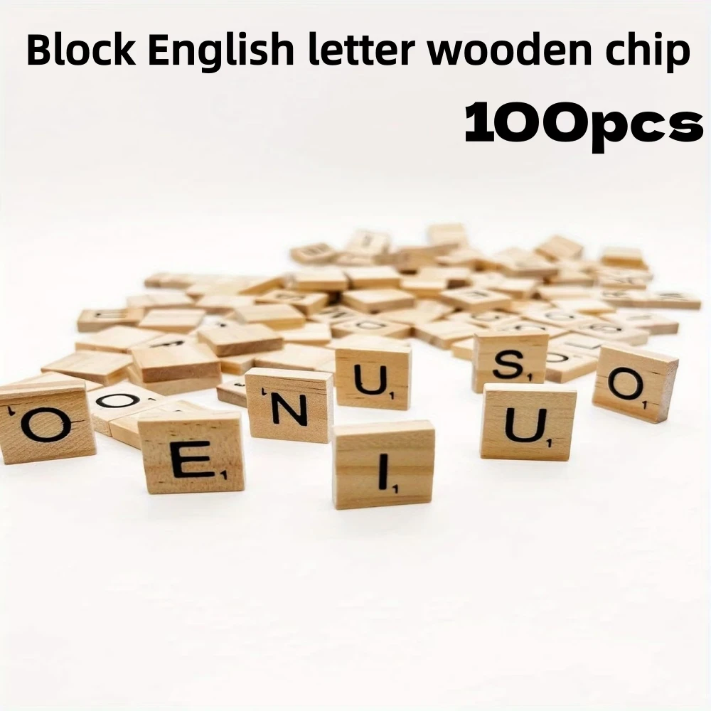 100 Piezas de Letras de Madera, 1 Juego Completo de Letras de Madera, Inteligentes y Divertidas, Perfectas para Manualidades, Letras para Escribir, Ortografía
