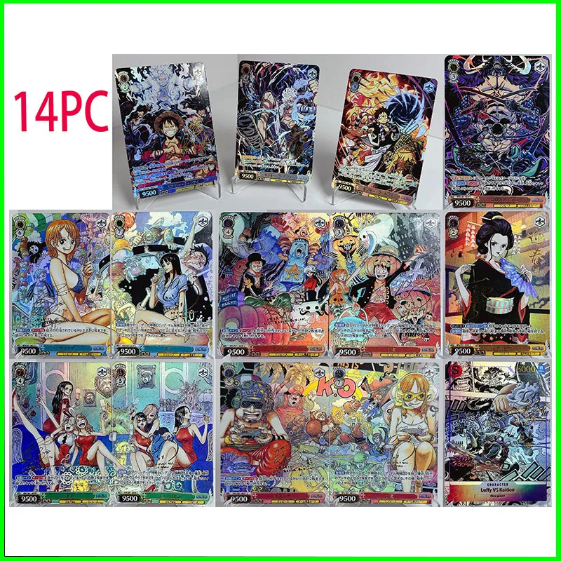 

One Piece Collectible Cards Boys Games Toys Table Games Birthday Gifts DIY Anime Nakime Rem Nami Boa Premium Flash Card 14PC