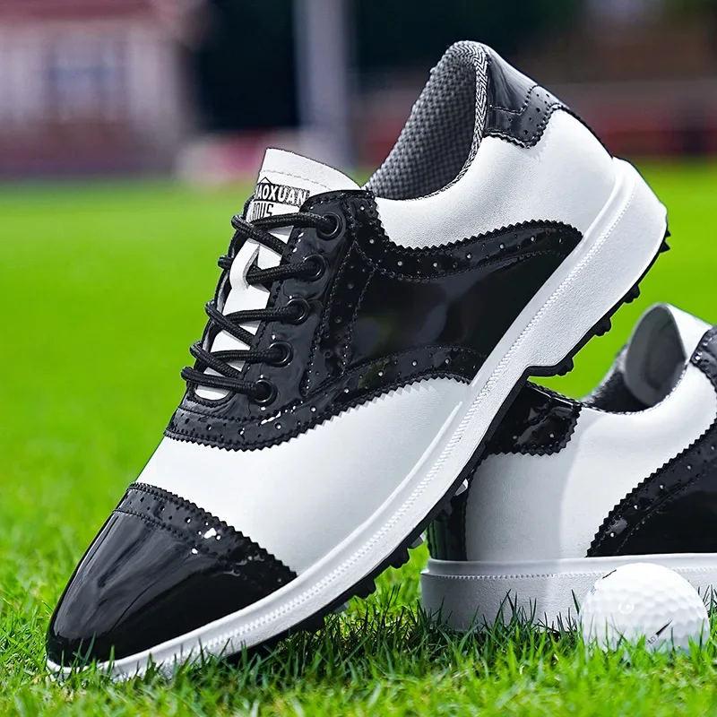 

2024 New Men Women Golf Shoes Black White Leather Sport Shoes For Unisex Good Quality Golf Training Couples Non-Slip Gym Shoe