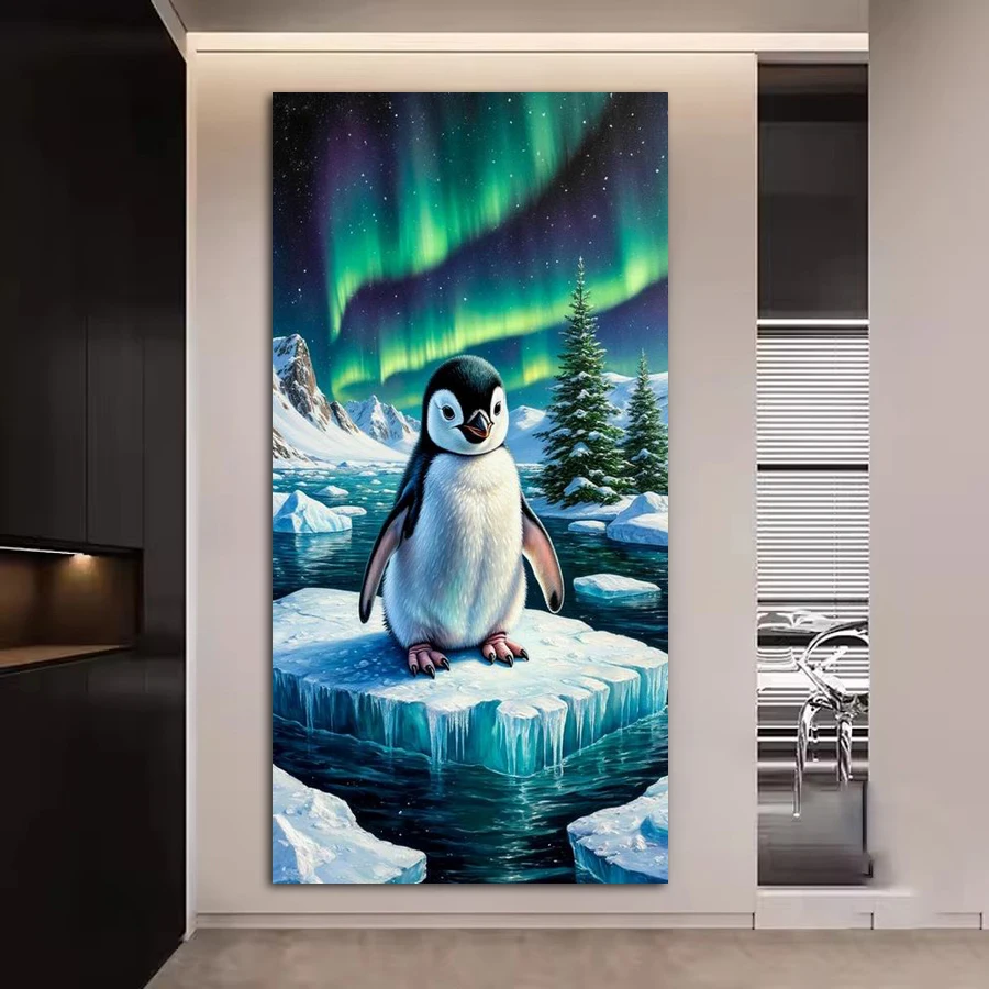 Arctic Penguin Picture Large Size Diy Diamond Arts For Adults Painting Animals Full Drill Mosaic Embroidery Kits Wall Decor
