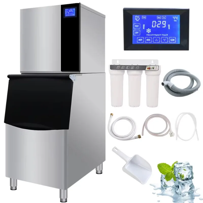 300 kilograms per ton output, can store 200 kilograms, suitable for commercial ice cube making machine