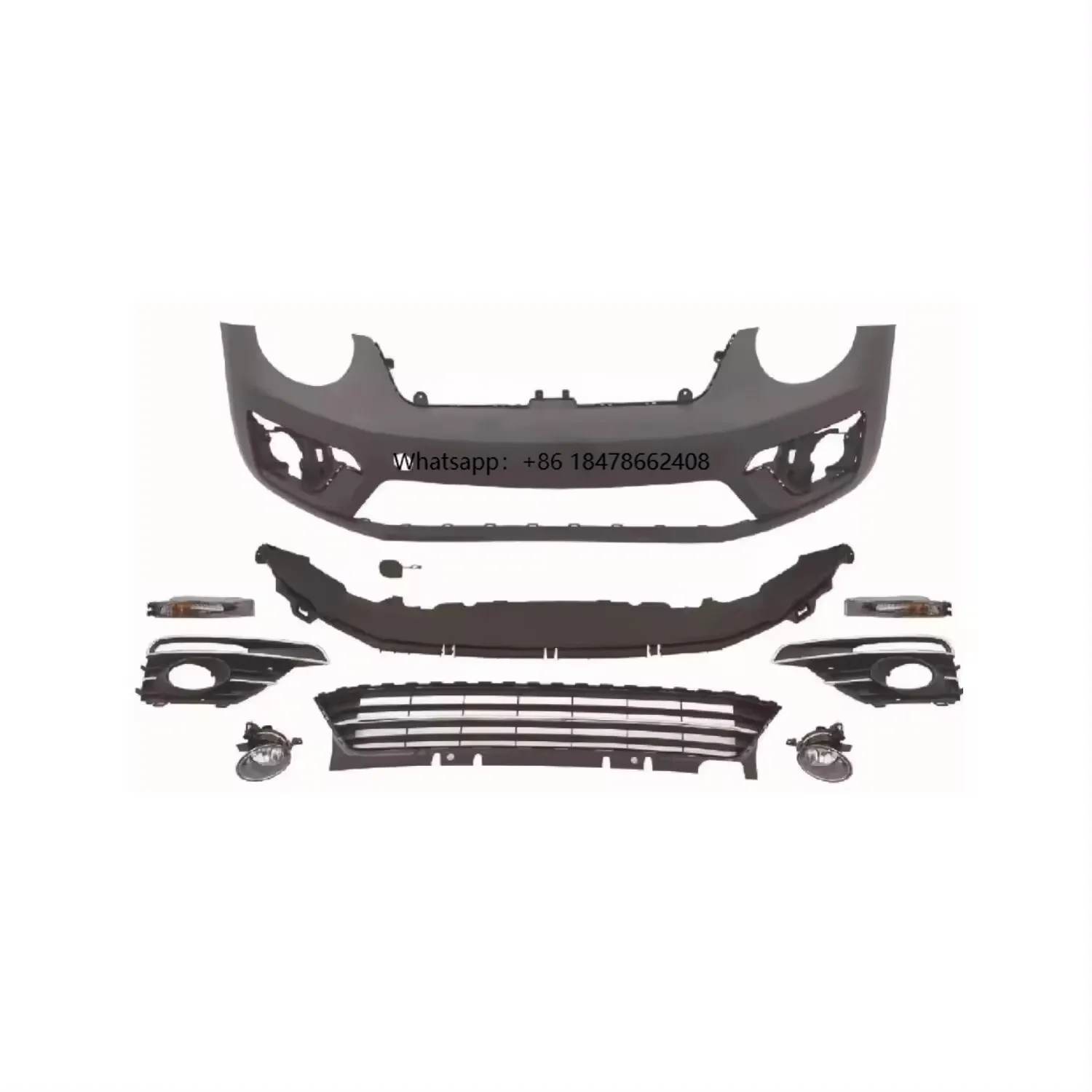 

Hot Sale Front Bumper Assembly Body Kits Grille Fog Lamp Lip for Beetle/Cabrio 2017--2018