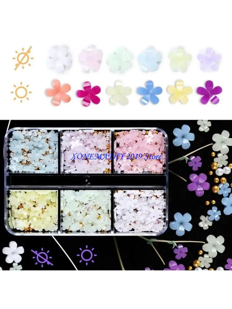 

F42F Flower Charms with Metal Ball Pearls Resin Flowers DIY Craft Supplies