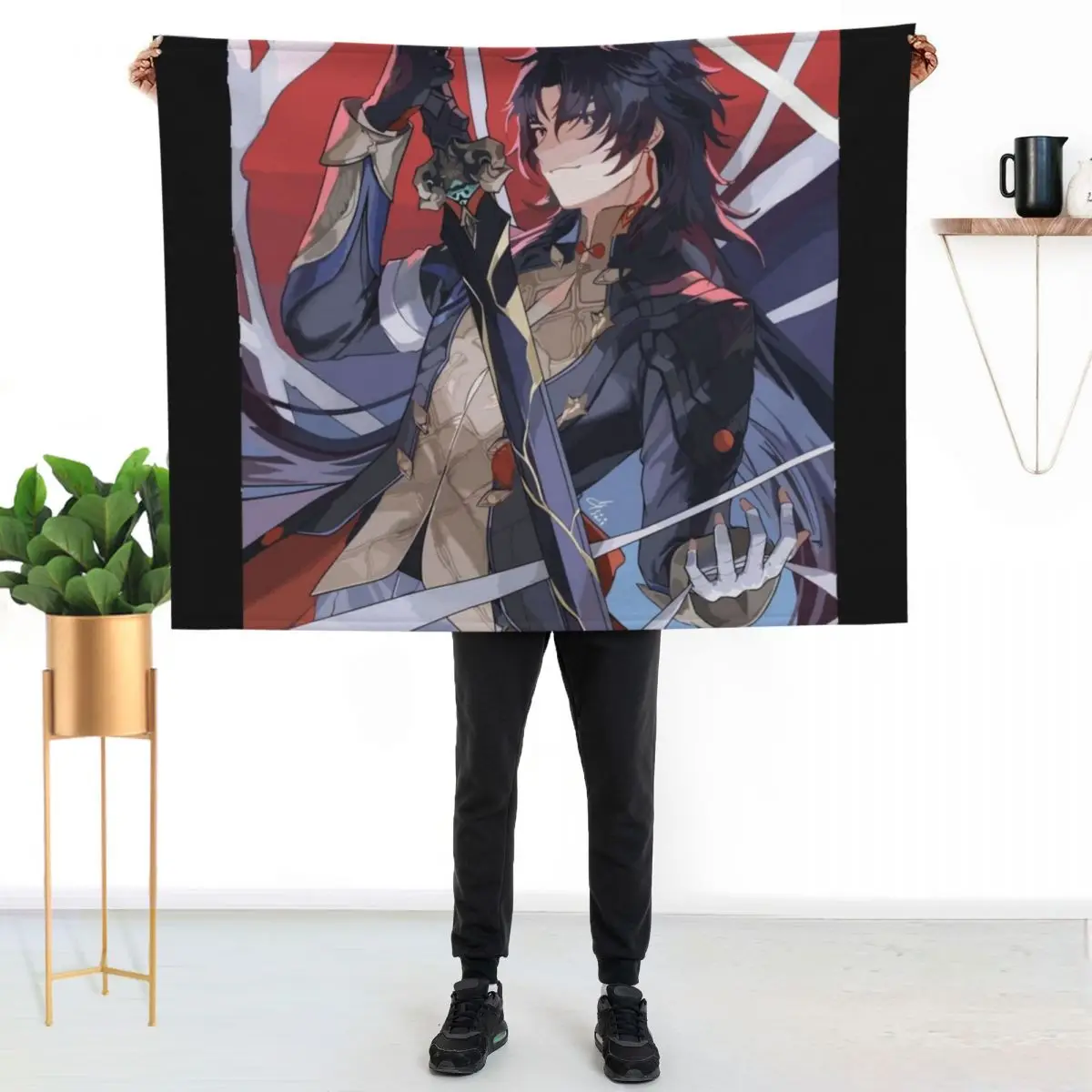

Blade Honkai Star Rail Throw Blanket Ultra Soft Flannel Fleece Blanket for All Seasons