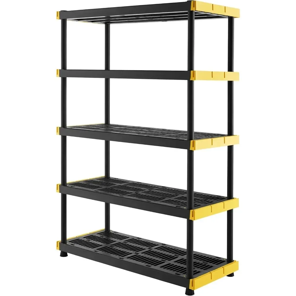 5-Tier Heavy Duty Storage Shelving Unit Plastic, 200lbs/shelf 72”H x 48”W x 20”D, for Organization Indoor/Outdoor,Modular Rack