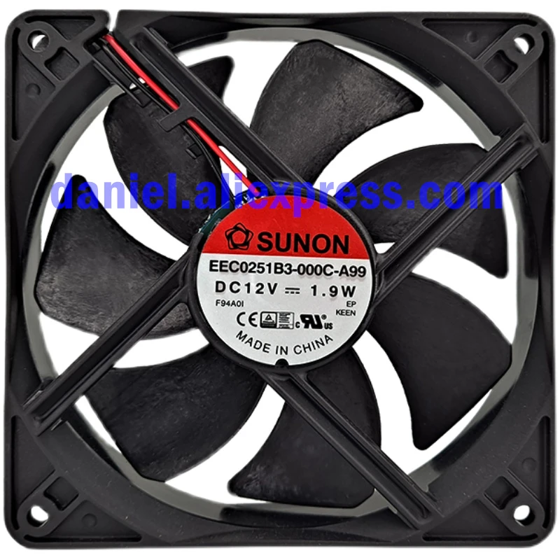 Original EEC0251B3-000C-A99 12V 1.9W 12025 cooling fan