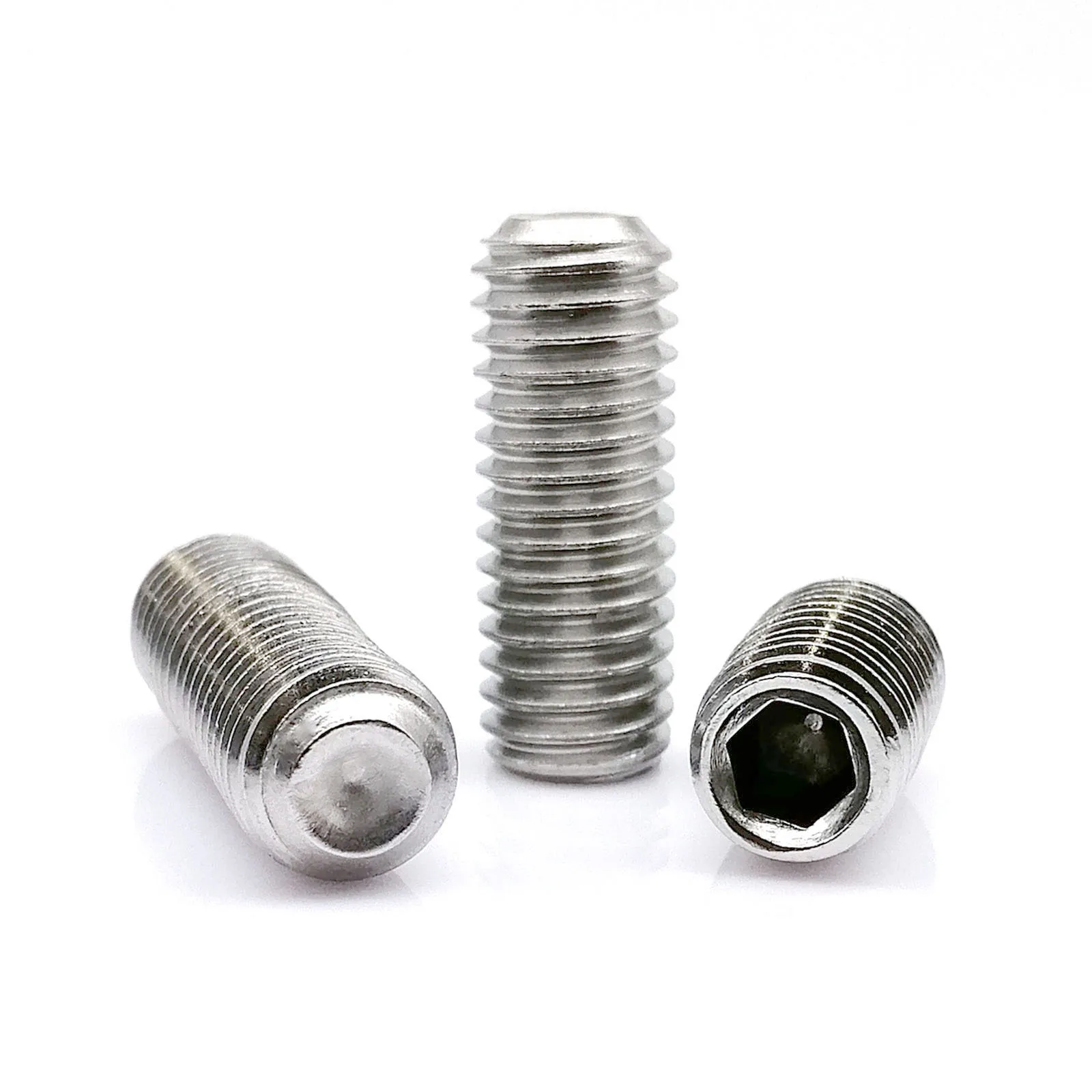 50pcs DIN916 Hex Hexagon Socket Allen Cup Point Set Screw Grub Bolt M2 M2.5 M3 M4 M5 M6 M8 A2-70 304 Stainless Steel