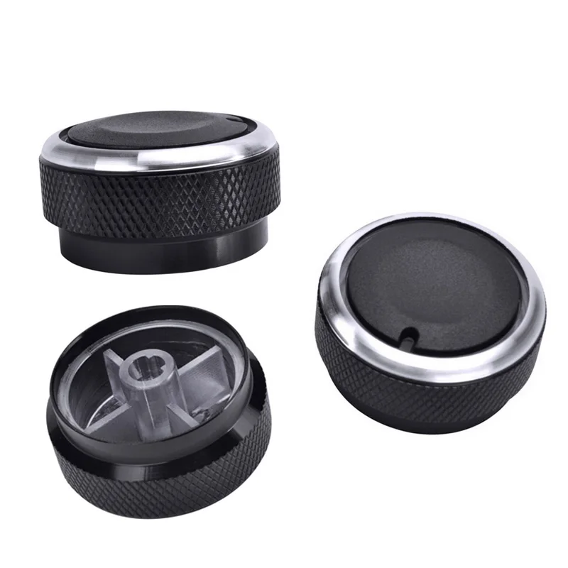 3Pcs Black Silver AC Knob Air Conditioning Heat Control Button For Toyota Vios 02-06 Yaris Car Accessories