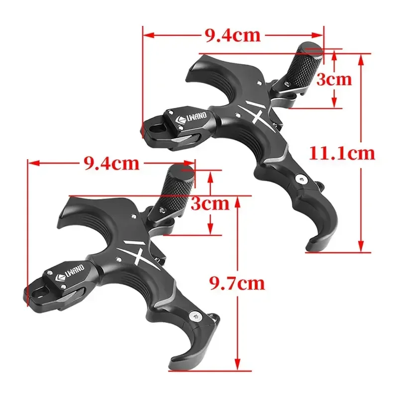 1pc Adjustable 360° 3/4 Finger Compound Bow Release Aluminum Alloy Thumb Automatic Trigger Grip Left/Right Shooting Accessories