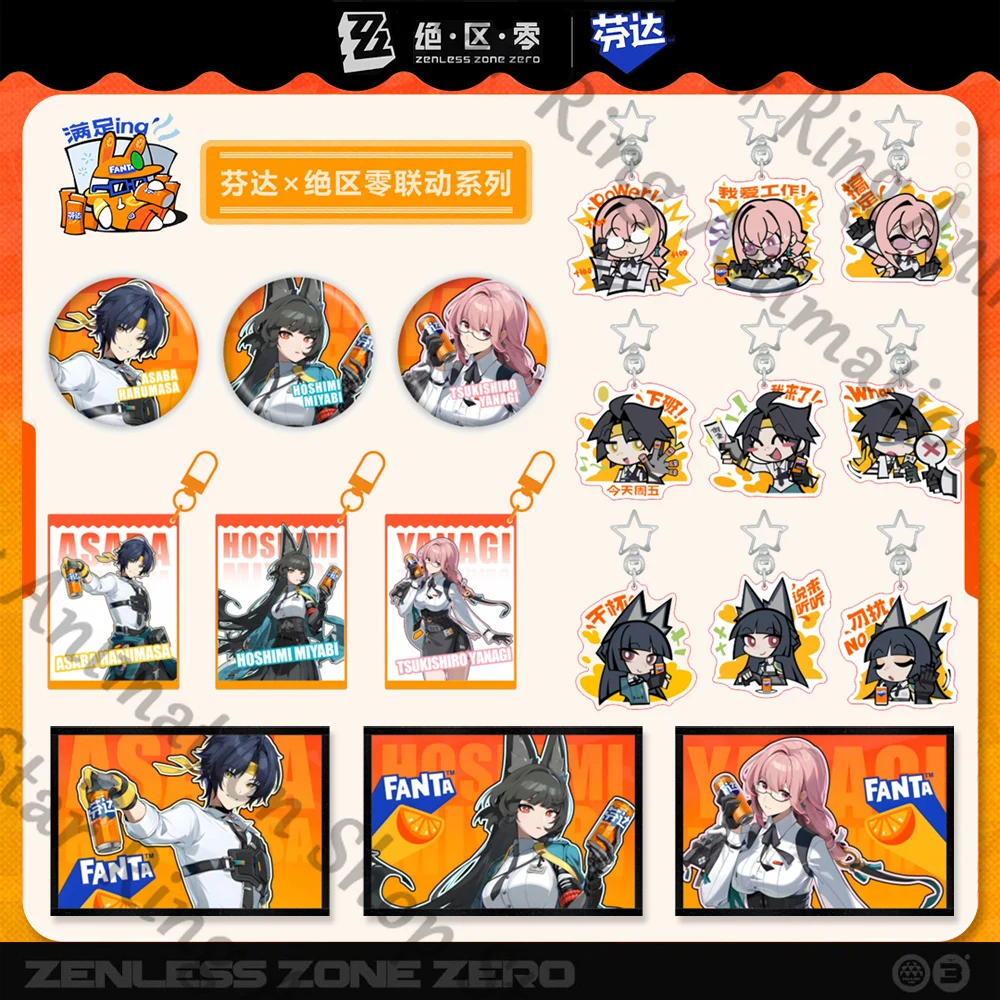 

Zenless Zone Zero Hoshimi Miyabi Yumina Yua Badge Tinplate Emblem Bag Pendant Acrylic Keychain Coloured Paper Cospaly Cartoon