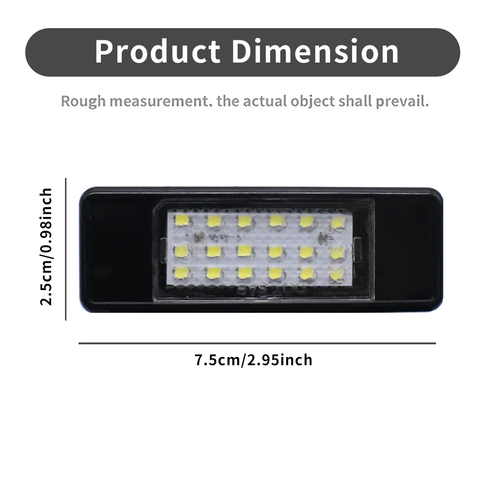 2 Pcs Car LED License Number Plate Light Lamp Luz Luces 12V No Error for Audi A3 S3 8P A4 B6 B7 A5 A6 4F Q7 A8 S8 C6 Cabriolet