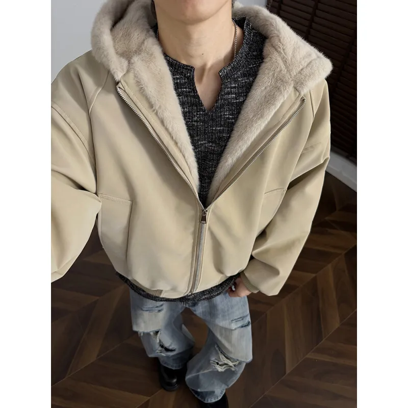 Winter Jacket Men Warm Fashion Thick Jacket Men Streetwear Korean Loose Short Coat Mens Thicken Hooded Jacket Male Outwear
