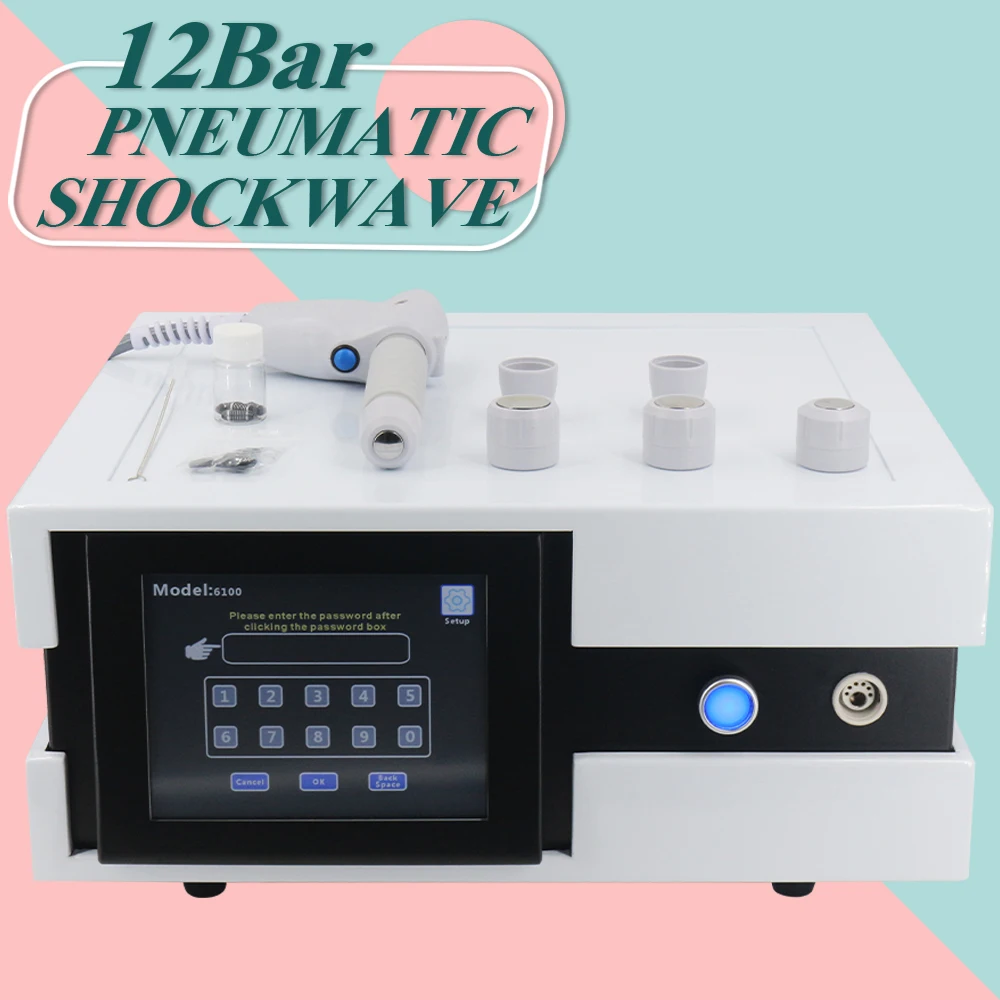 

12 Bar Pneumatic Shockwave For ED Treatment Body Relaxation Professional Shock Wave Therapy Machine For Pain Relief Massager