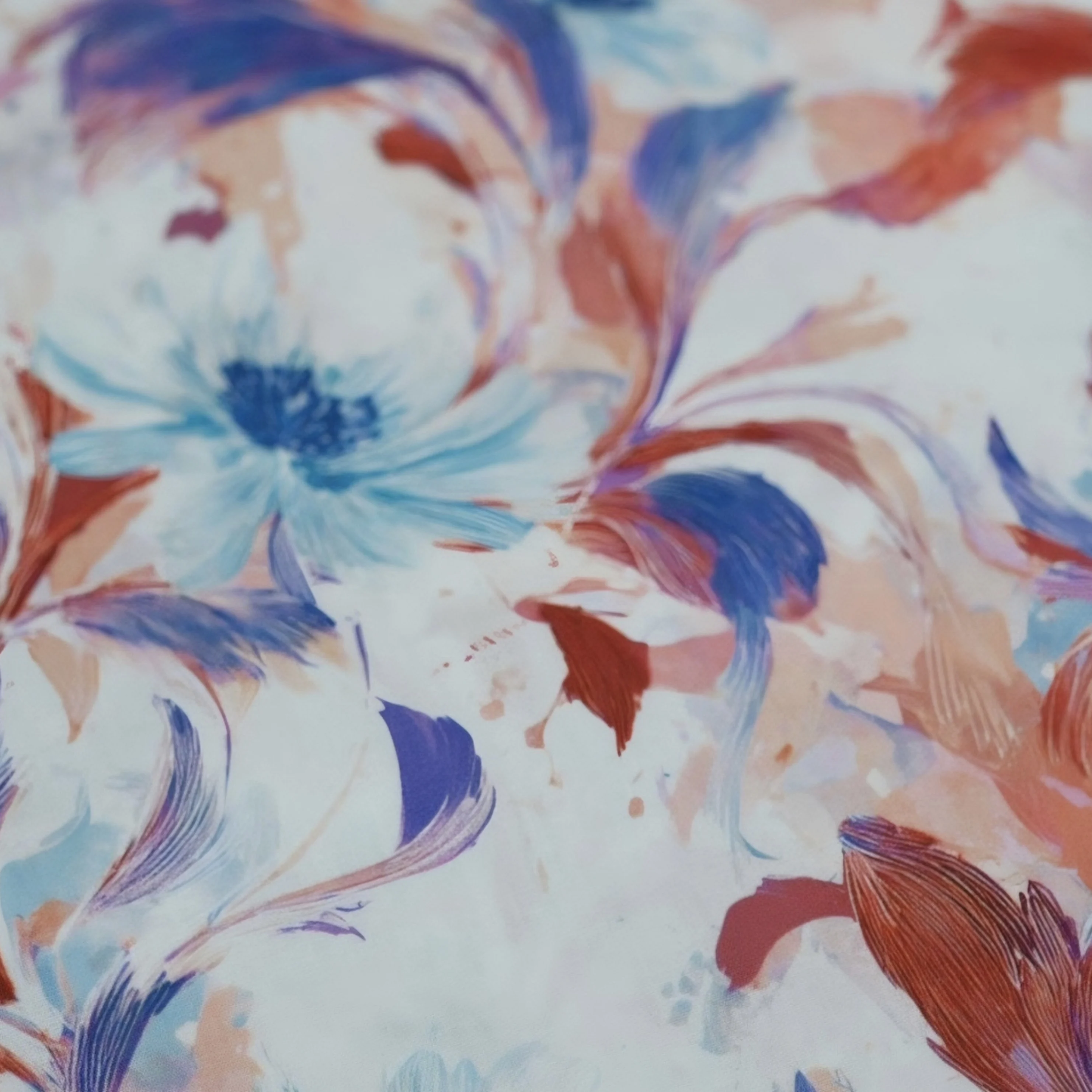 Watercolor Flower Pattern Cotton Fabric Bohemian Floral Printed Textile for Fashion Garments Bags Quilts Unique Art Design