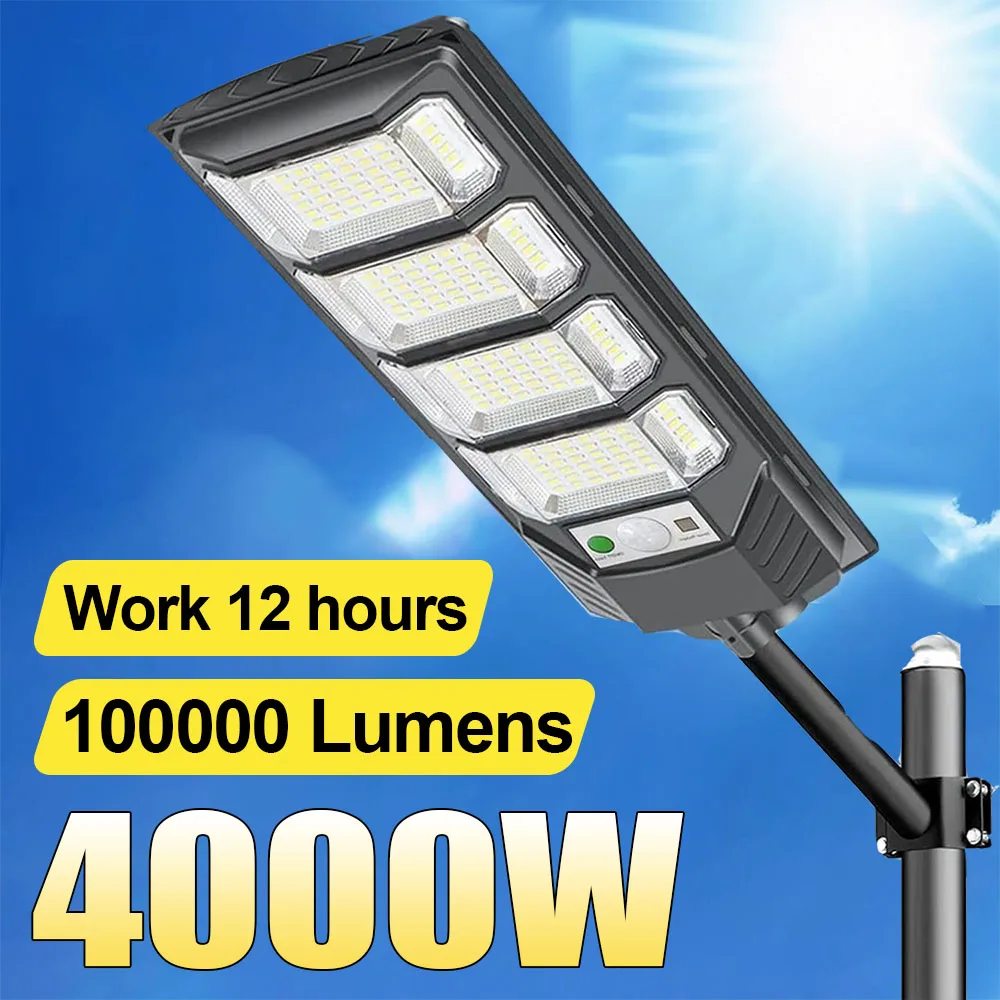 1000000LM Solar Led Light Outdoor 4000W Sunlight Powerful Outdoor Motion Sensor Solar Lamp Garden Street Spotlight Wall Lamp
