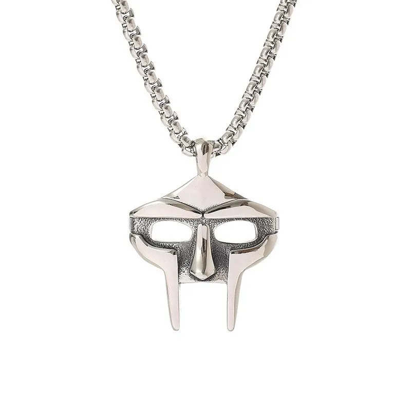 Vintage Creative MF DOOM Mask Pendant for Men Hip Hop 316L Stainless Steel Skull Mask Necklace Party Jewelry Gift Dropshipping