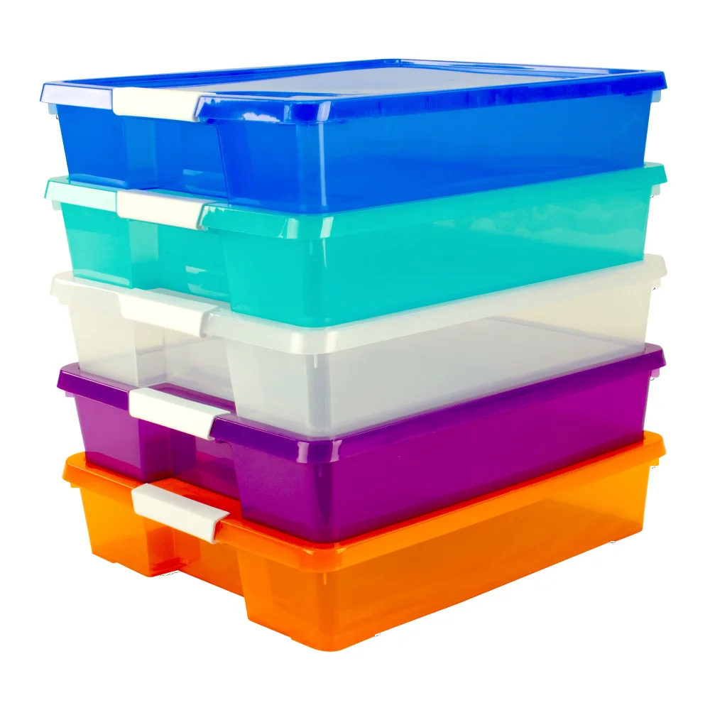 Stack & Store Box Craft Organizer, Assorted Colors, 5-Pack