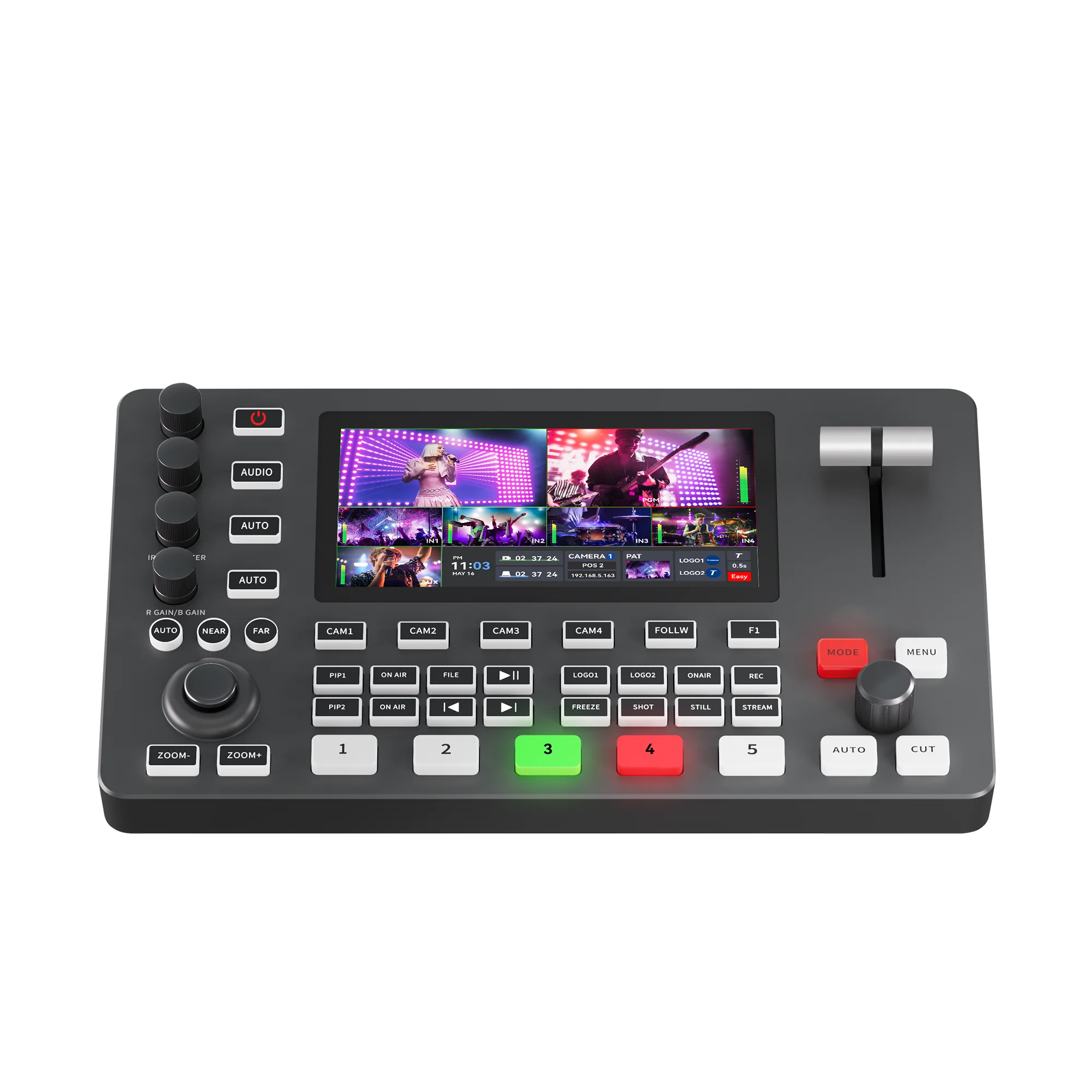 Tenveo PC500 4K60 HDMI & SDI Video Switcher | 5-Channel Live Streaming Mixer with PTZ Control, NDI, Dual Streaming & USB Recordi