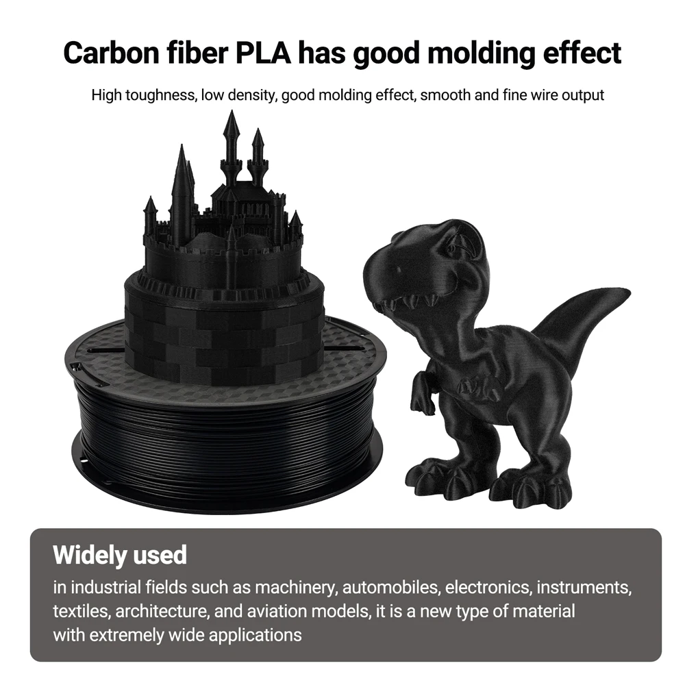 Imagem -04 - Fio do Filamento da Impressora da Fibra do Carbono 3d Fiação Exata Uniforme Arranjo Pla Petg 1kg