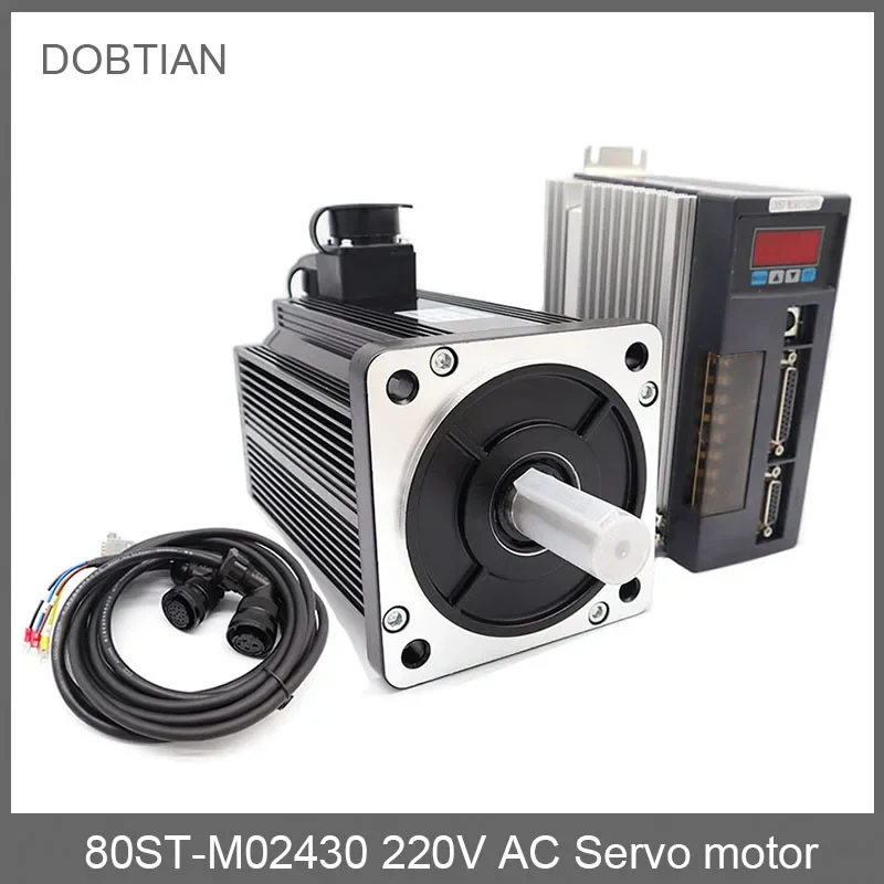 80ST-M02430 220V 750W AC Servo motor 2.39N.M. 3000RPM 0.75KW servomotor Single-Phase ac drive permanent magnet Matched Driver