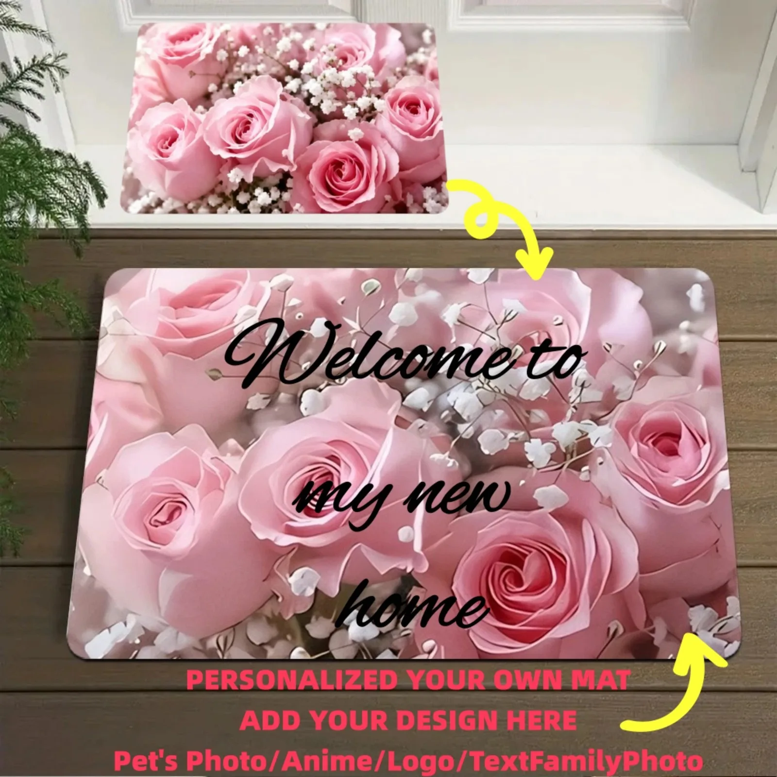 Personalized Door Mat Custom Doormat Non-Slip Door Rug Unique Housewarming Decor