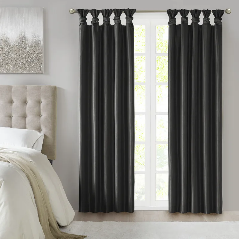 

Twist Tab Total Blackout Window Curtain Panel Black 50x95 Blackout