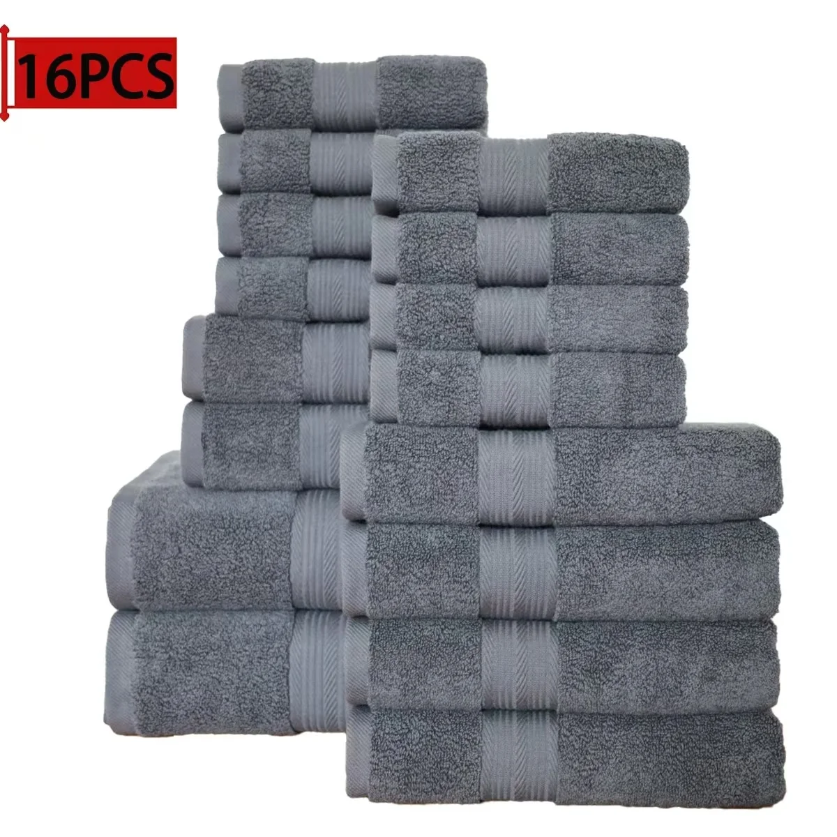 16-Piece Cotton Bath Towel Set – Soft, Absorbent & Quick-Drying | Versatile for Home, Travel, Camping & Pool Use | Mix-and-Match - view 4