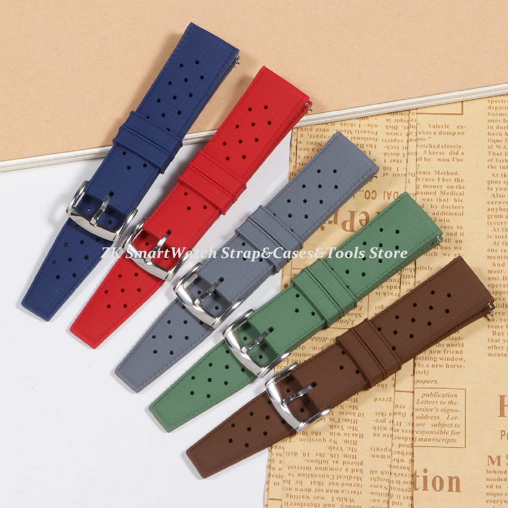 Classics Tropical Silicone Strap 20mm 22mm Watch Band for Seiko for Oris Watch Replacement Watch Bracelet Men Lady Wrist Belt