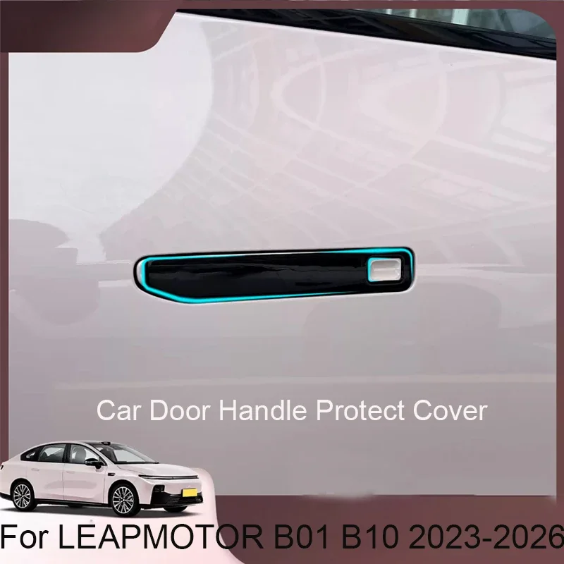 For LEAPMOTOR B01 B10 2023-2026 Car Drip Glue Door Handle Cover 4 PCS Anti Scratch Auto Exterior Decorat Sticker Accessories