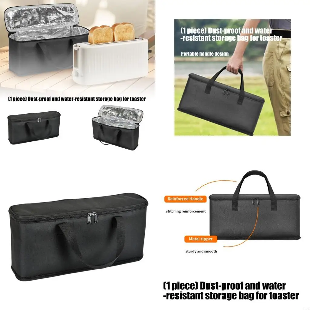 Heat Resistant Dustproof Cover for Toaster Aluminum Interior Quick Cleaning X3UC