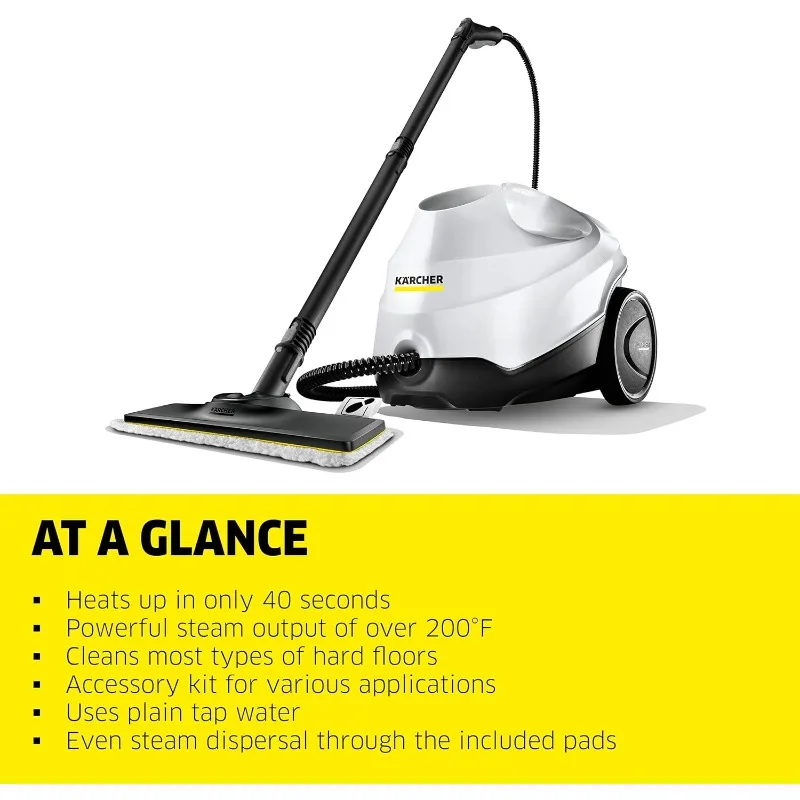 Kärcher SC3 Steam Cleaner with Attachments, Multi Purpose Power Steamer – Chemical-Free, 40 Sec Heat-Up, Continuous Steam