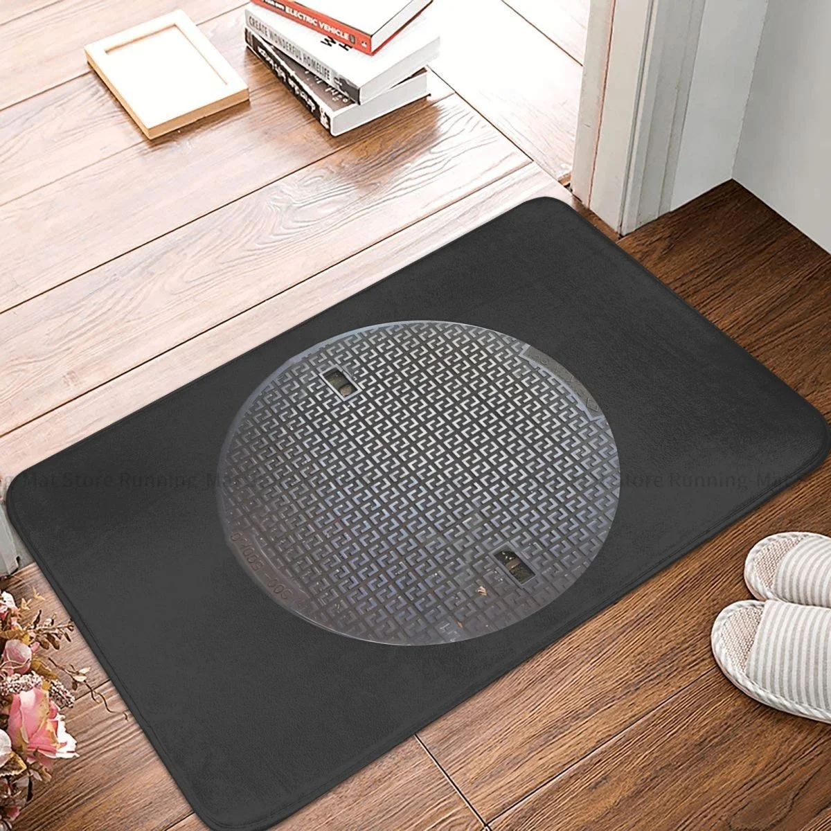 

Manhole Well Cover Bath Mat Manholio Doormat Living Room Carpet Entrance Door Rug Home Decoration