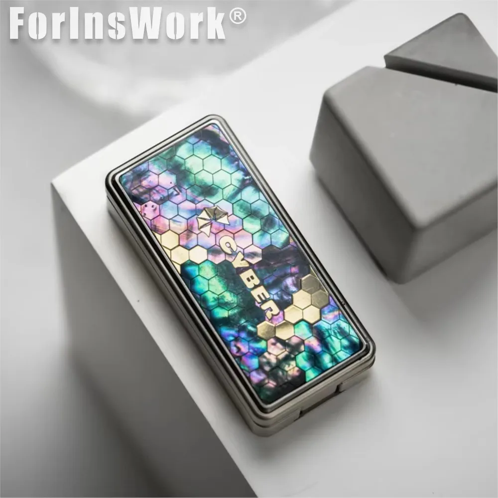 

Металлический фиджет-слайдер Cyber EDC с перламутровой инкрустацией, антистрессовая игрушка для взрослых, снимающая стресс