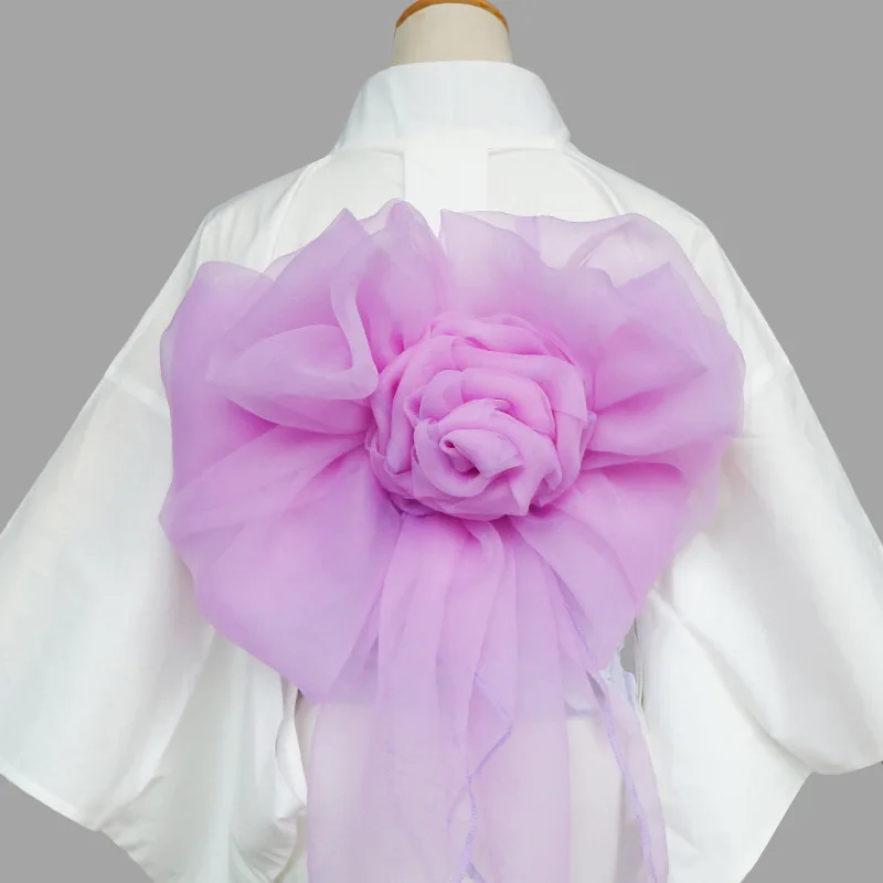 Dames Japanse Kimono Obi-riem, Heko Obi verstelbare knoop, gemakkelijk te dragen oversized bloemensjerp, Yukata-accessoires