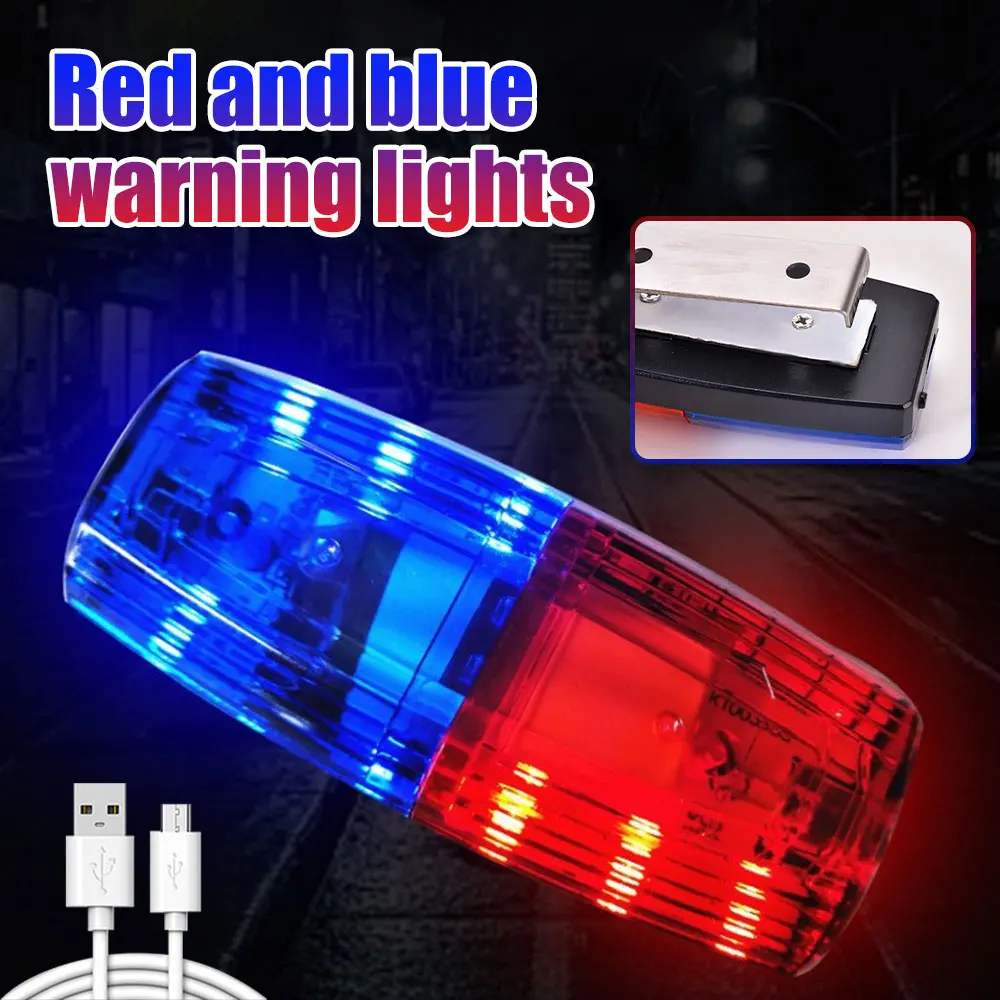 Red&Blue Police Warning Strobe Shoulder lights Rechargable LED Flashling Safety Clip Lamp For Outdoor Rescue,Traffic Guidan