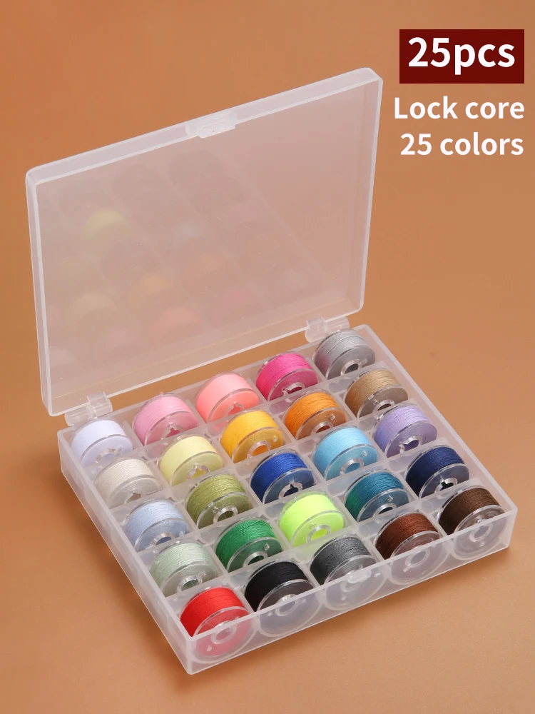 25/36 Colors Set Bobbin Thread Polyester Thread Spools Sewing Machine Bobbins With Storage Box For Embroidery Sewing Accessories