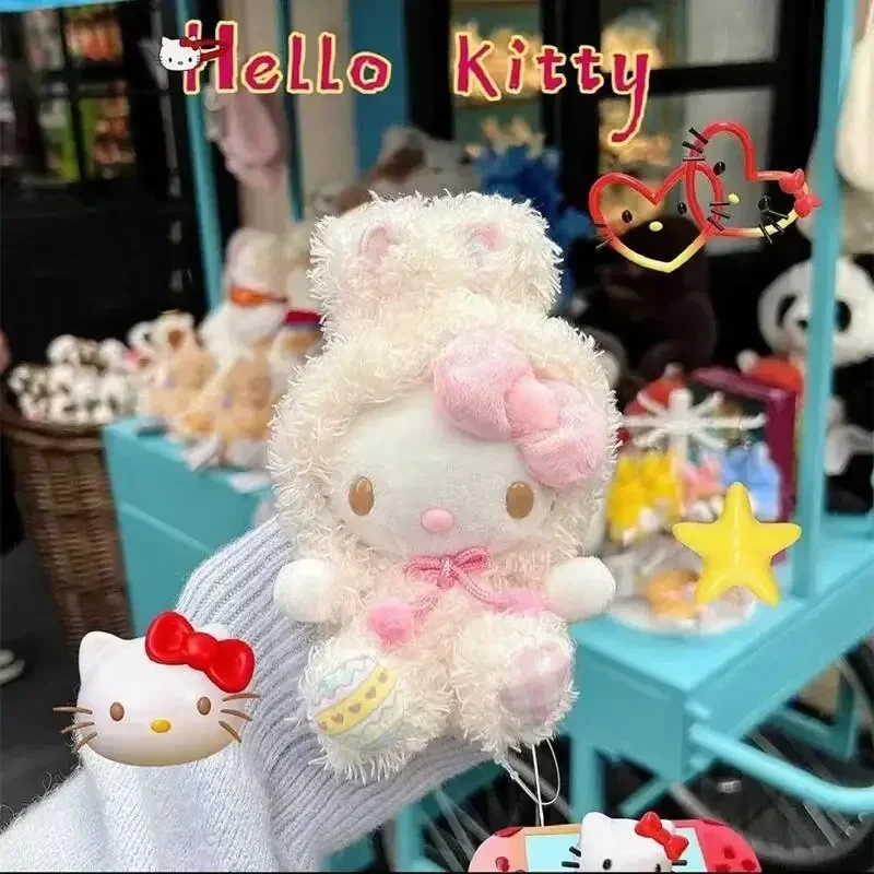 Sanrio Hello Kitty Pluche Pop Sleutelhanger Leuke Anime Cartoon KT Kat Rugzak Hanger Mode Plushie Kawaii Meisjes Vakantiecadeaus