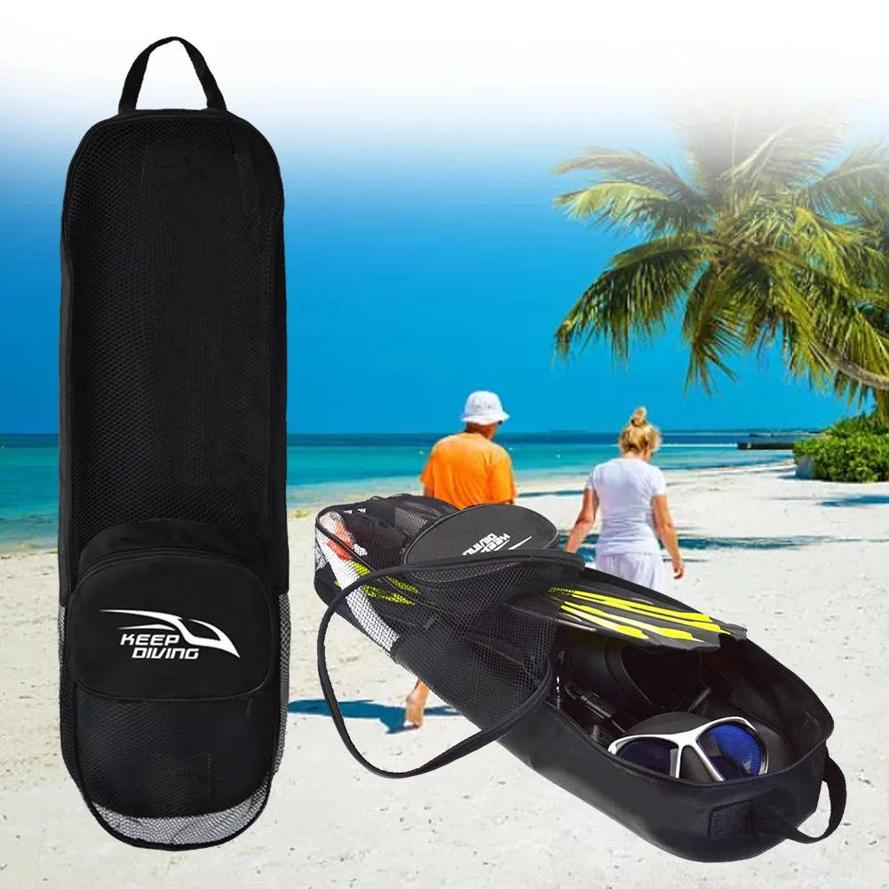 

Portable Diving Bag Freediving Fin Pack With Pocket Adjustable Waterproof With Shoulder Strap For Scuba Snorkeling Equipments