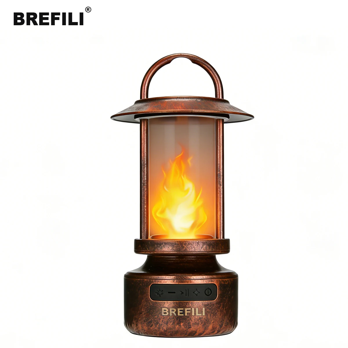 BREFILI new arrival outdoor portable flame lantern with speaker, suitable for outdoor camping portable night light lamp BB035KL