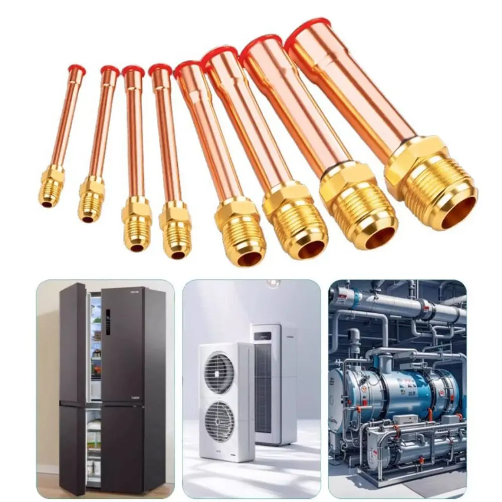 Forged Brass Air Conditioning Copper Pipe SAE 1/4 3/8 5/8 1/2 3/4 End Feed Coupler Flare Pipe Fitting Flare Pipe
