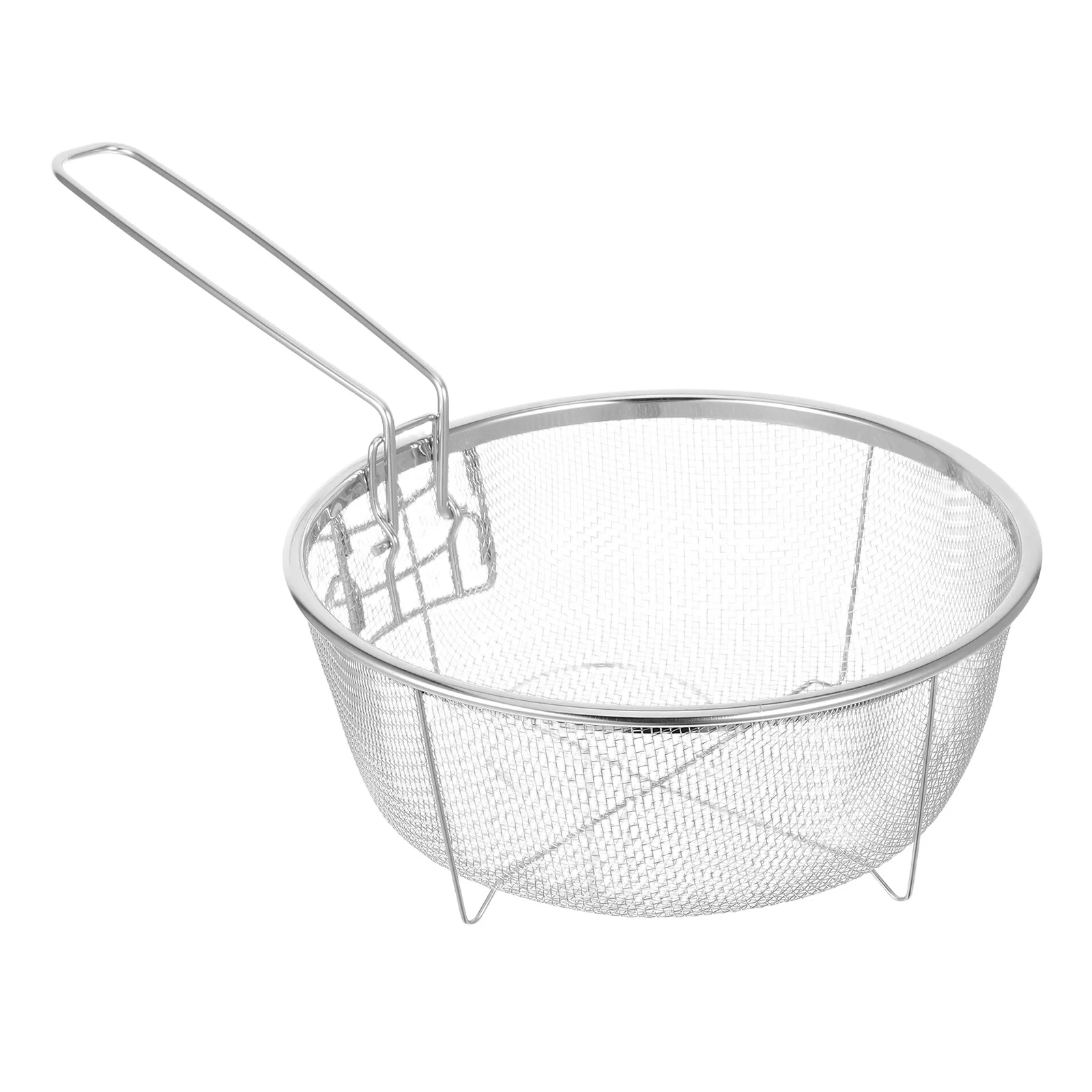 

Stainless Steel Rectangular Mesh Deep Fry Basket Kitchen Draining Basket Fruit Vegetable Washing Food Strainer