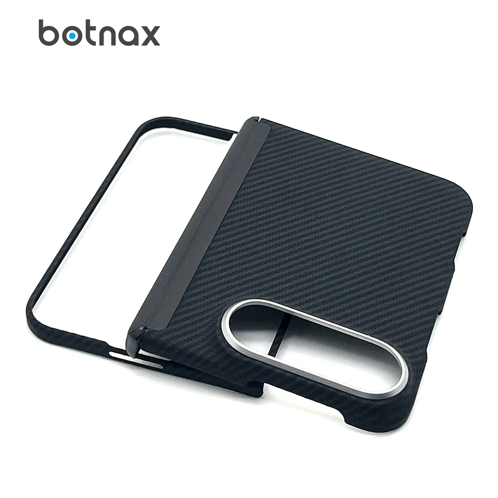 Magnetic Case for Apple iPhone Duo Hinge Axis Back Cover iphone Ultra Kevlar Aramid Carbon Fiber Skin Compatible with Magsafe